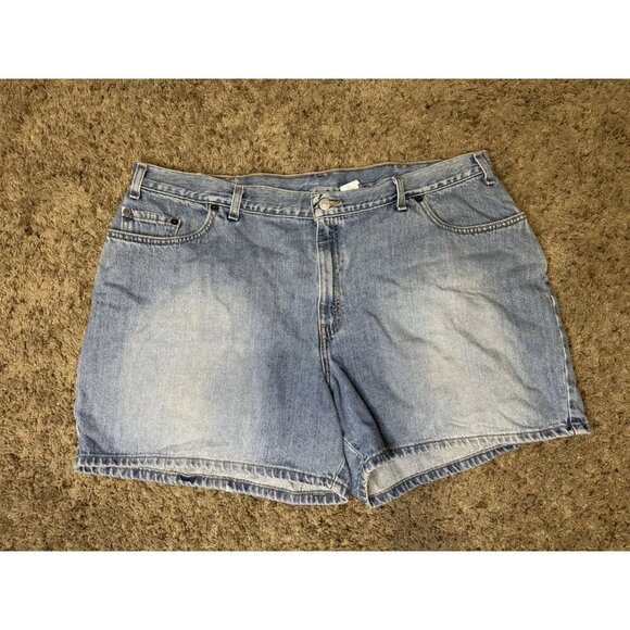 LEVIS Vintage 2001 Jean Denim Shorts Blue Medium Wash High Waist Sz 22 (42x4.5) - Picture 1 of 11